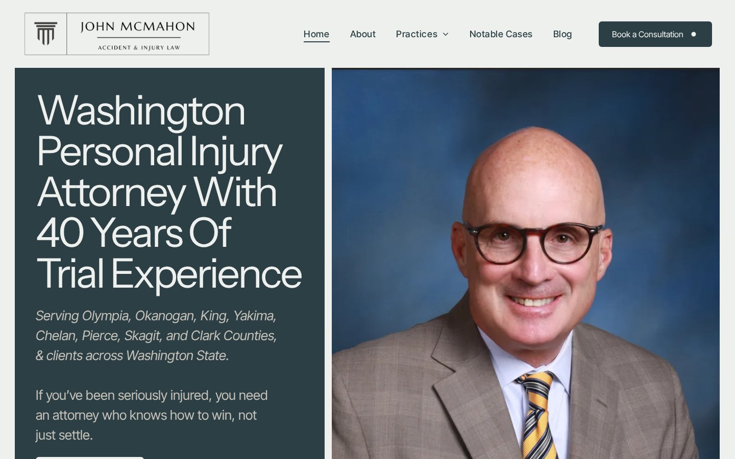 Washington Accident Law Center website mockup