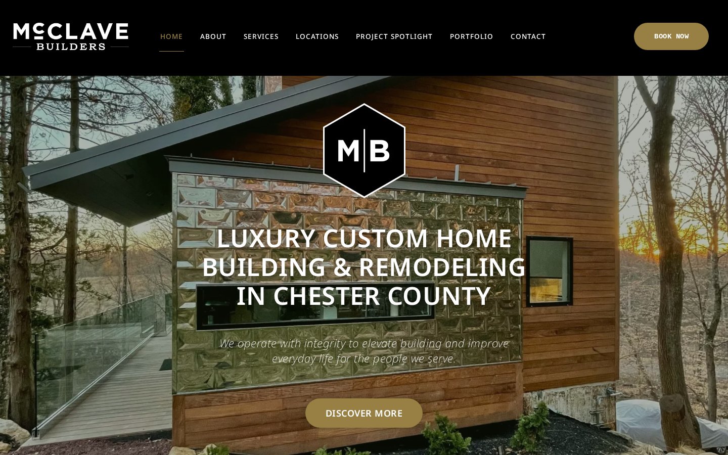 McClave Builders website mockup