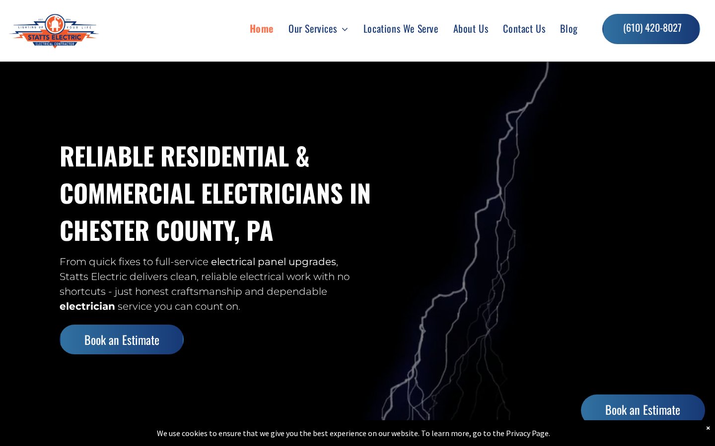 Statts Electric website mockup